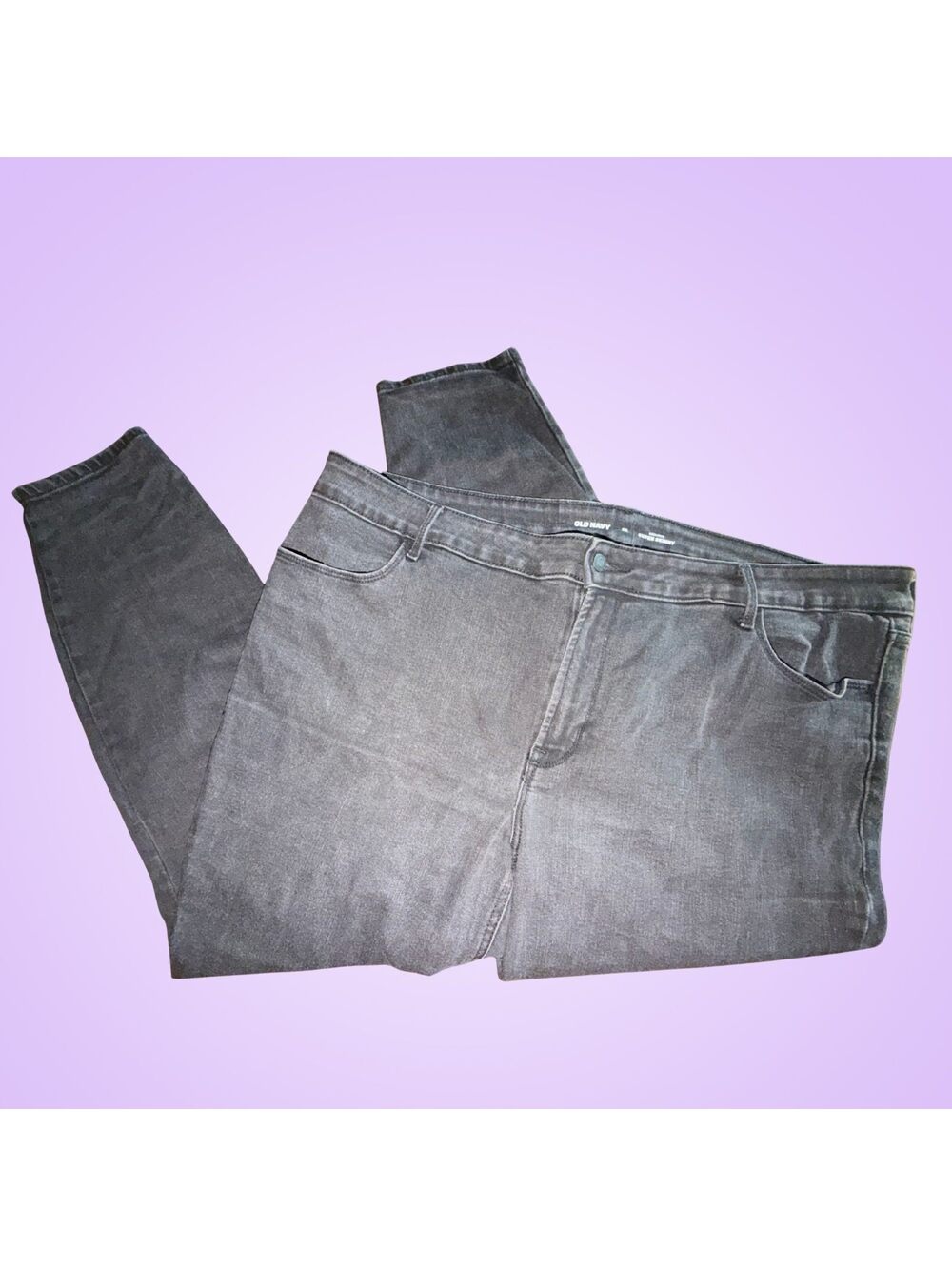 Women's Plus Size 22 Old Navy Black Faded Wash High Rise Super Skinny Jeans